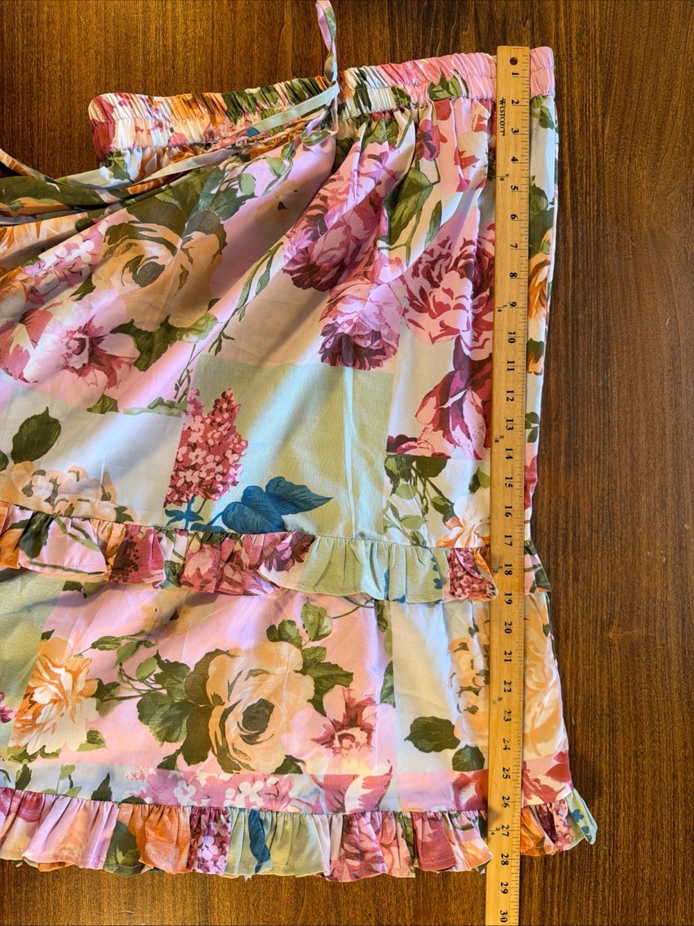 Pink Floral Ruffle Midi Skirt by - Picture 5 of 5